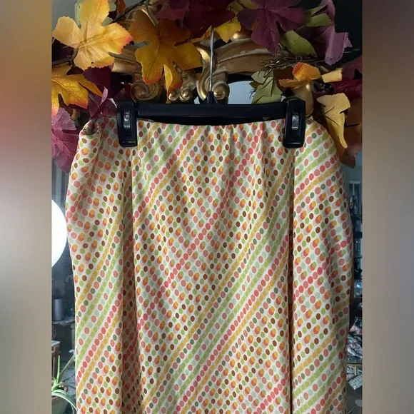 Giorgio Fiorlini Polka Dot High Low Midi Skirt Black White Asymmetrical Hem Vint - Picture 2 of 5